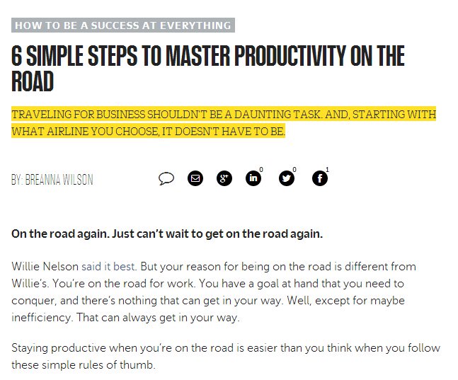 6 SIMPLE STEPS TO MASTER PRODUCTIVITY ON THE ROAD